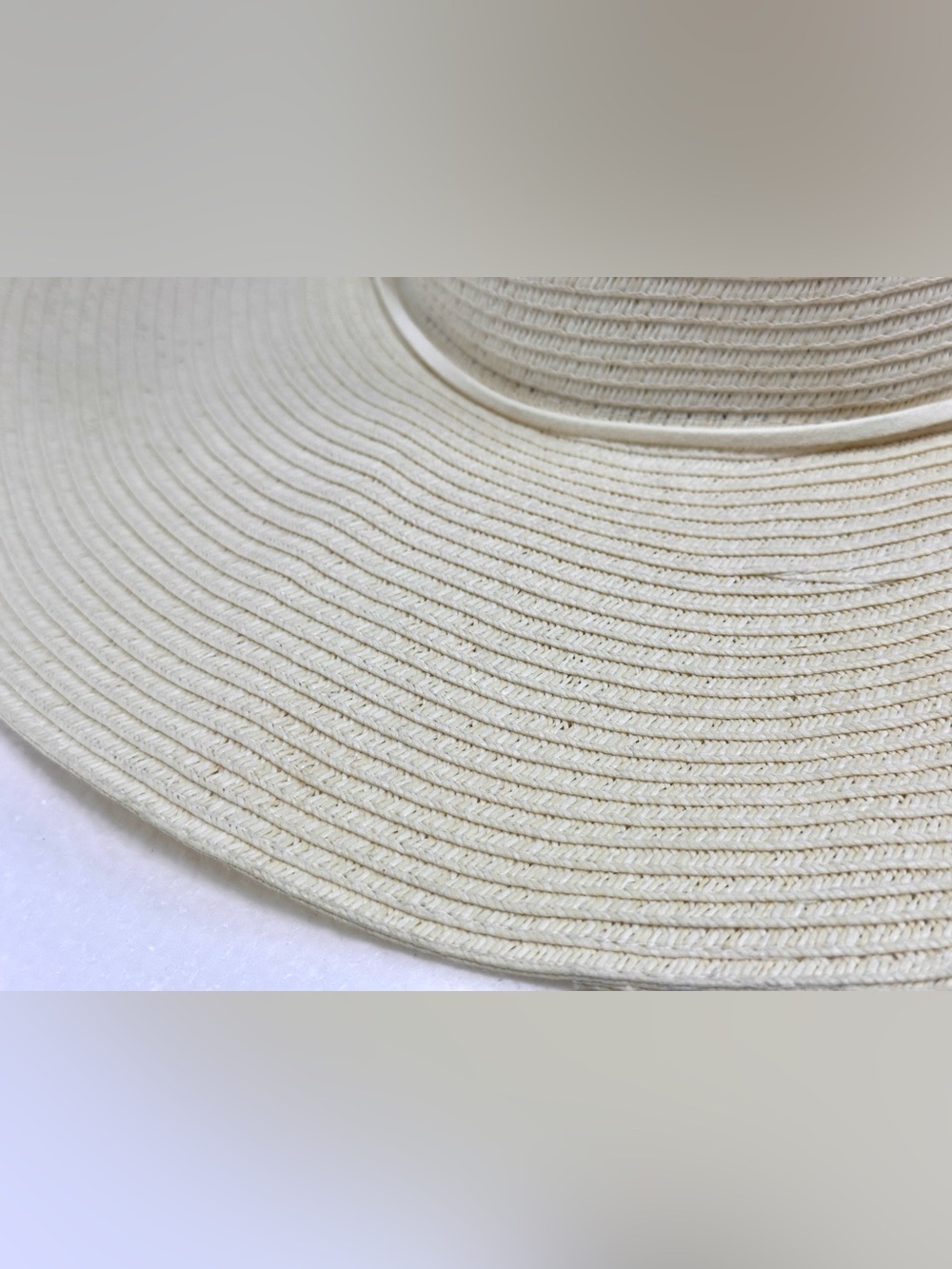 Prana Bright Egg Shell Colored Genevieve Wide Brim Straw Sun Hat - Picture 10 of 13